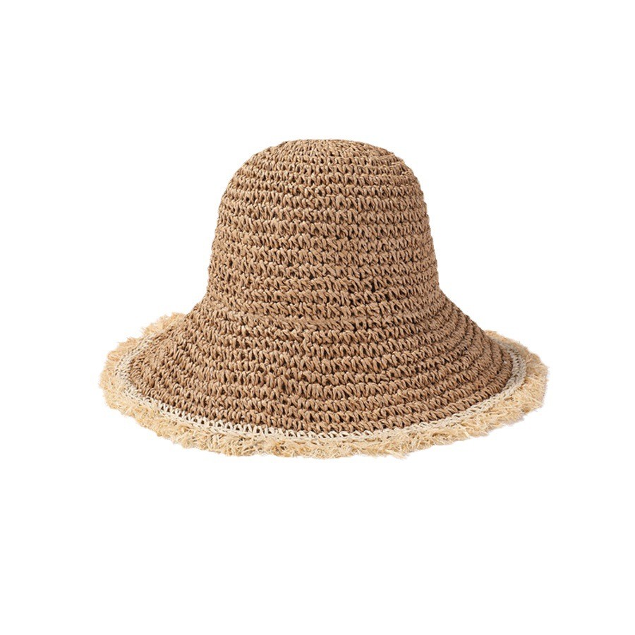 Fringe Straw Bucket Sun Hat — view 2