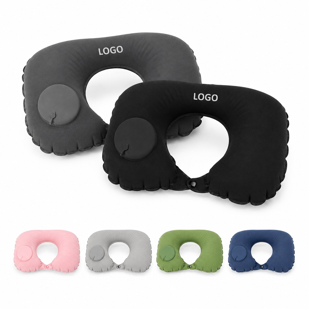 Polyester Neck Pillow With Push Pump