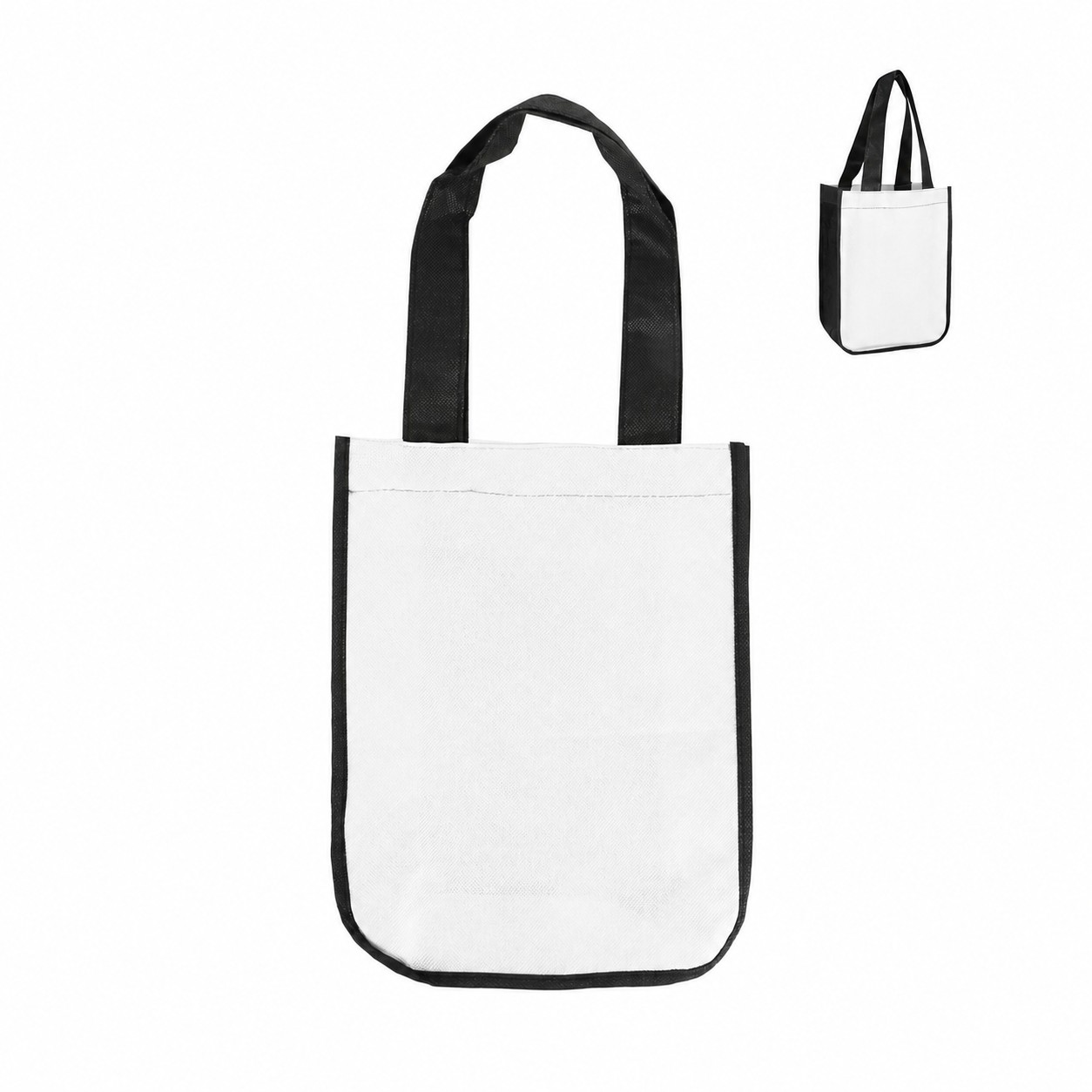 80GSM Non-Woven Carry Bag — White/Black