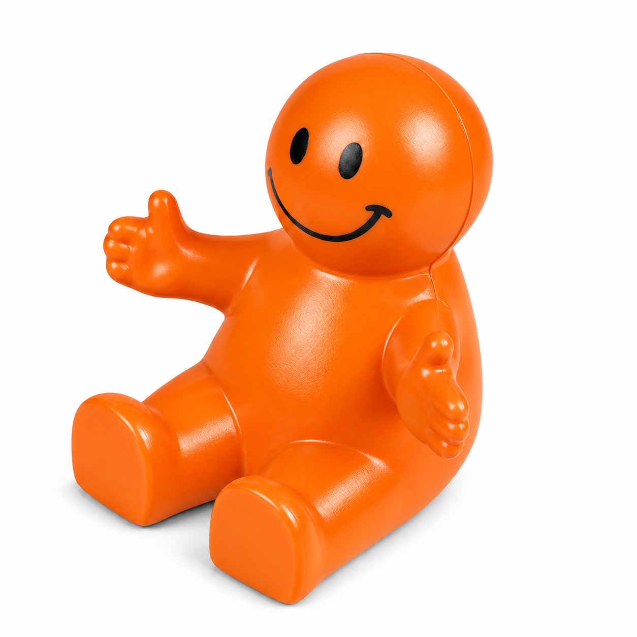 Smiley Stress Toy Phone Holder — Orange