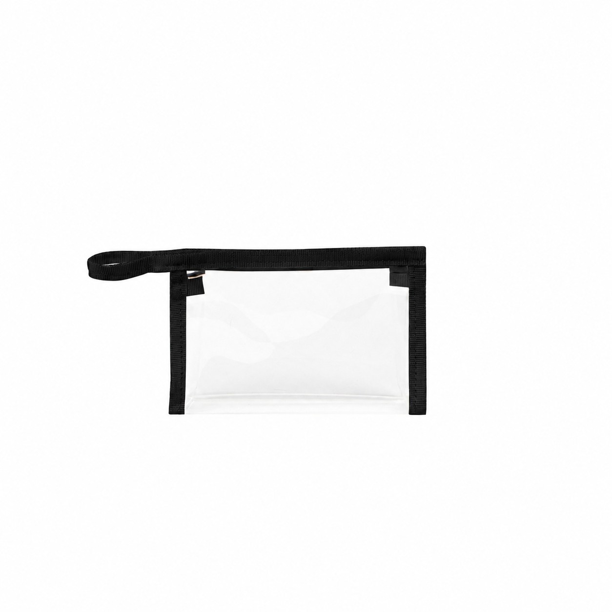 PVC And Polyester Zippered Storage Toiletry Bag — Black