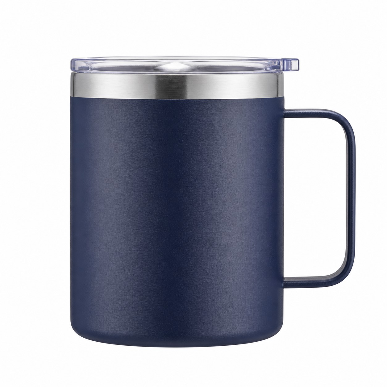 Lidded 12 Oz Stainless Steel Handled Cup — view 2