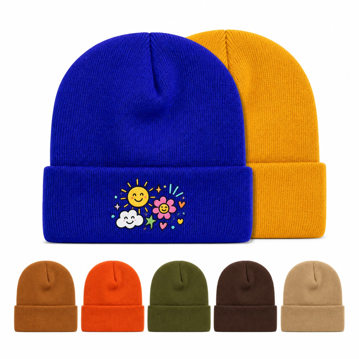 Foldover Cuff Acrylic Winter Beanie Hat