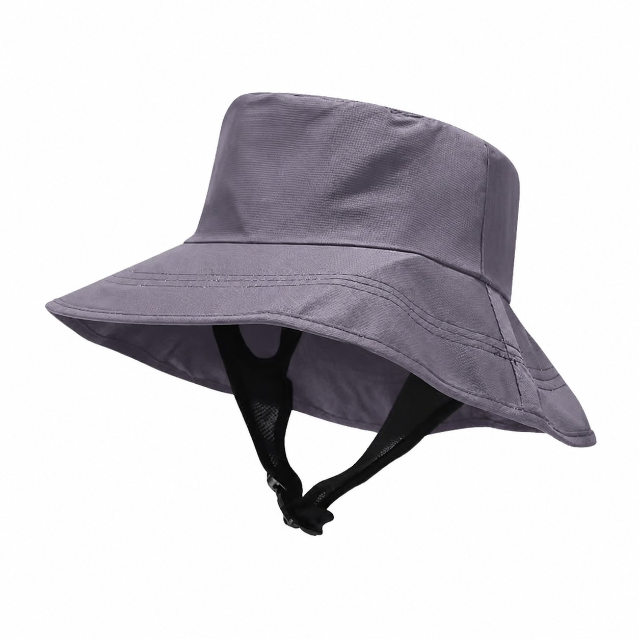 Polyester Square Crown Bucket Hat — Purple Gray
