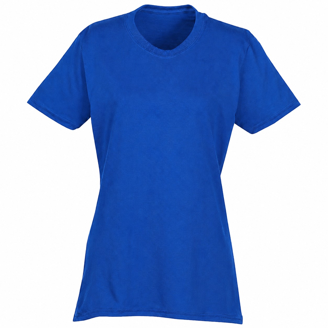 Ladies Cotton Polyester Crewneck Tee — Blue
