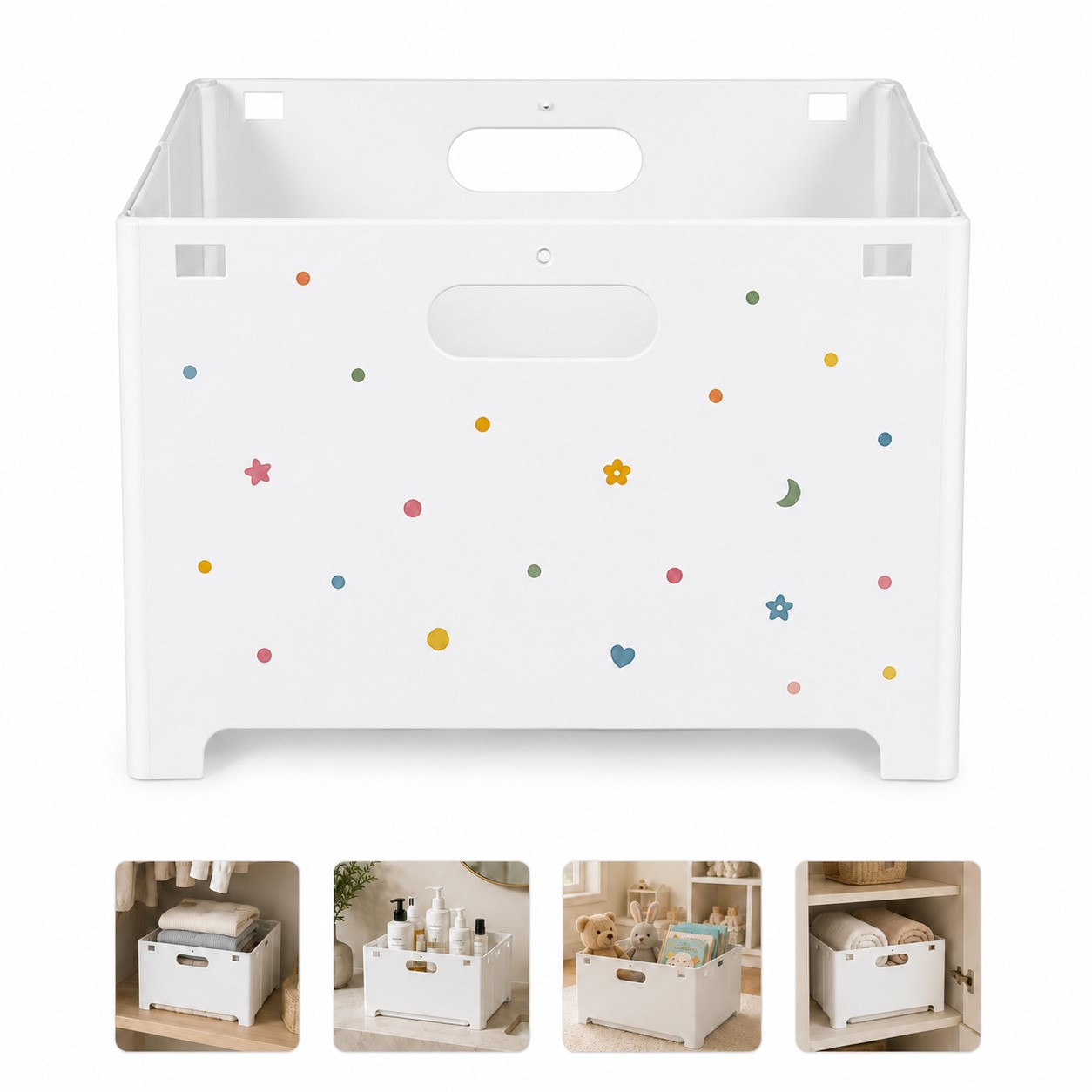 Foldable Plastic Laundry Basket With Adhesive Mount