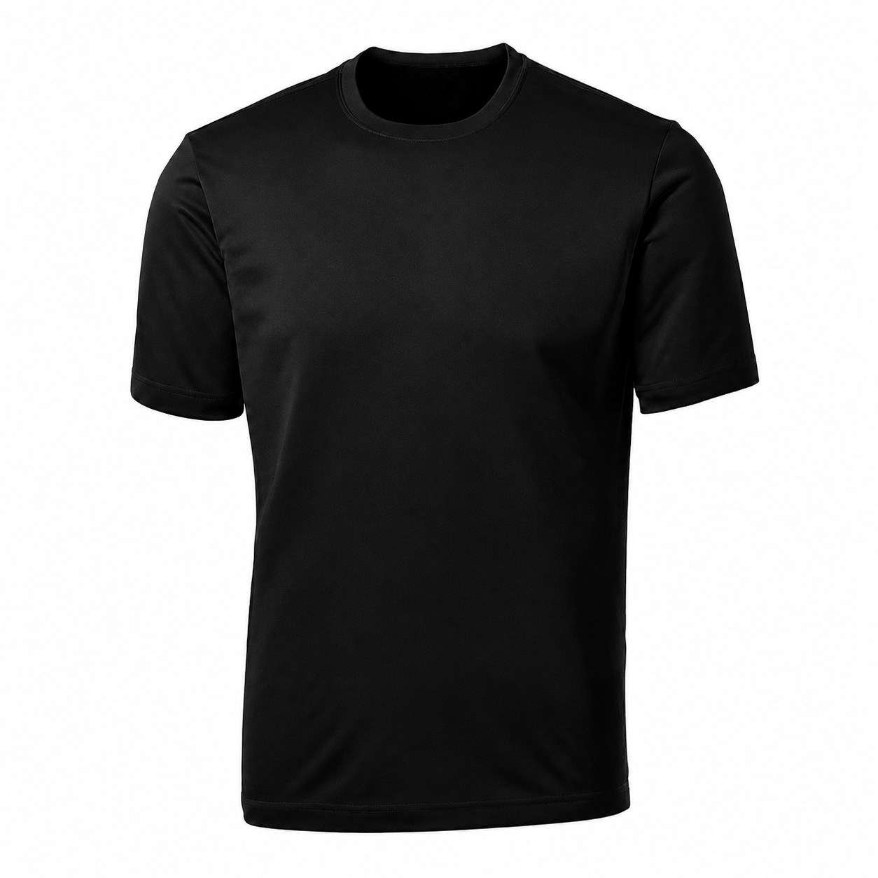 Men's Polyester Athletic Crewneck T-Shirt — Black