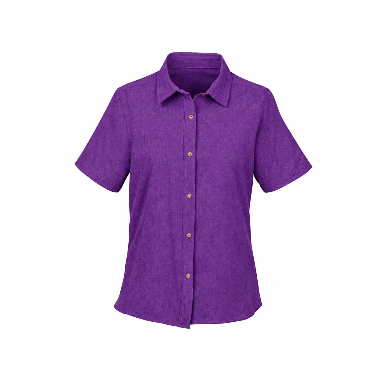 Collared Cotton Workwear Shirt — Purple