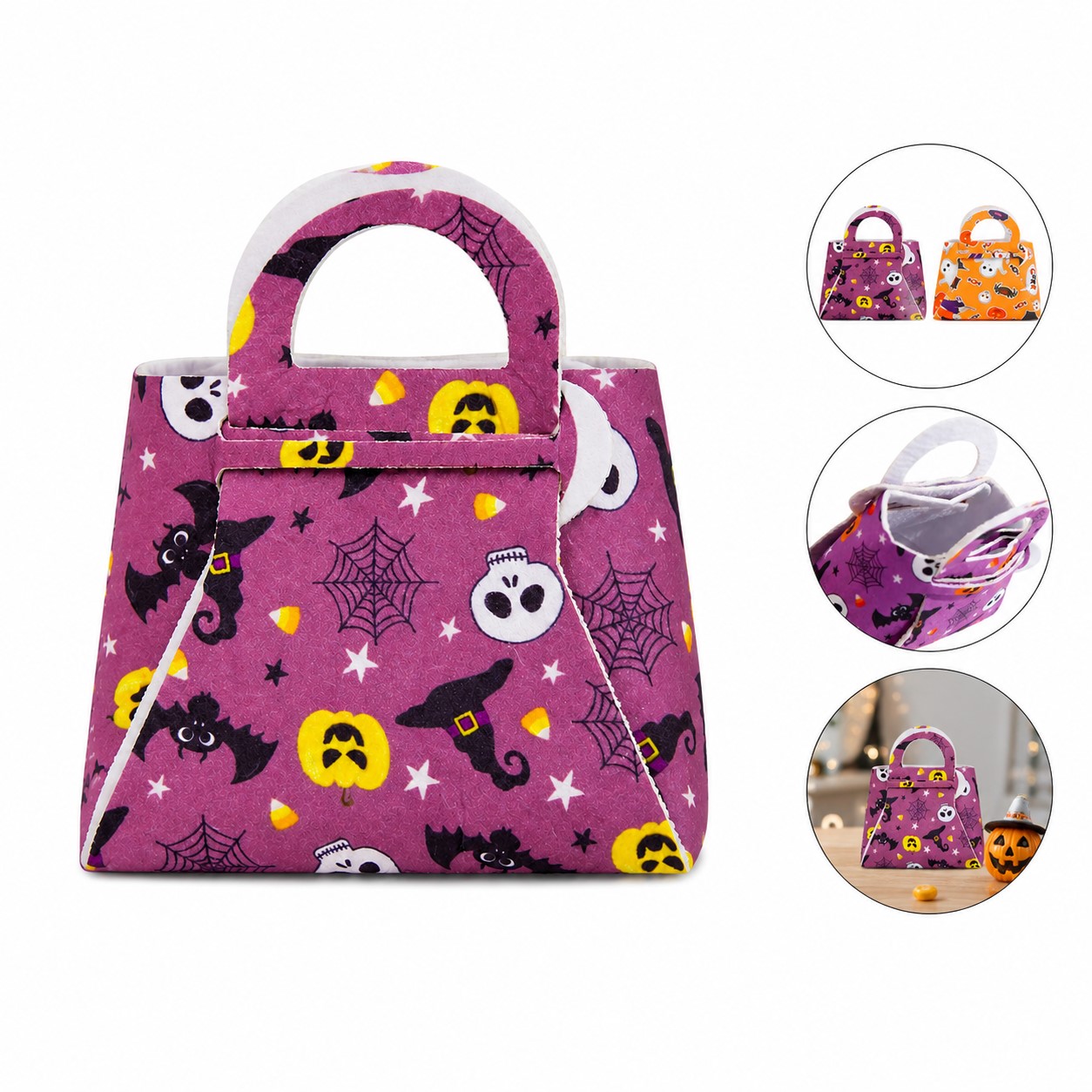 Polyester Halloween Treat Bag With Cutout Handle — view 1