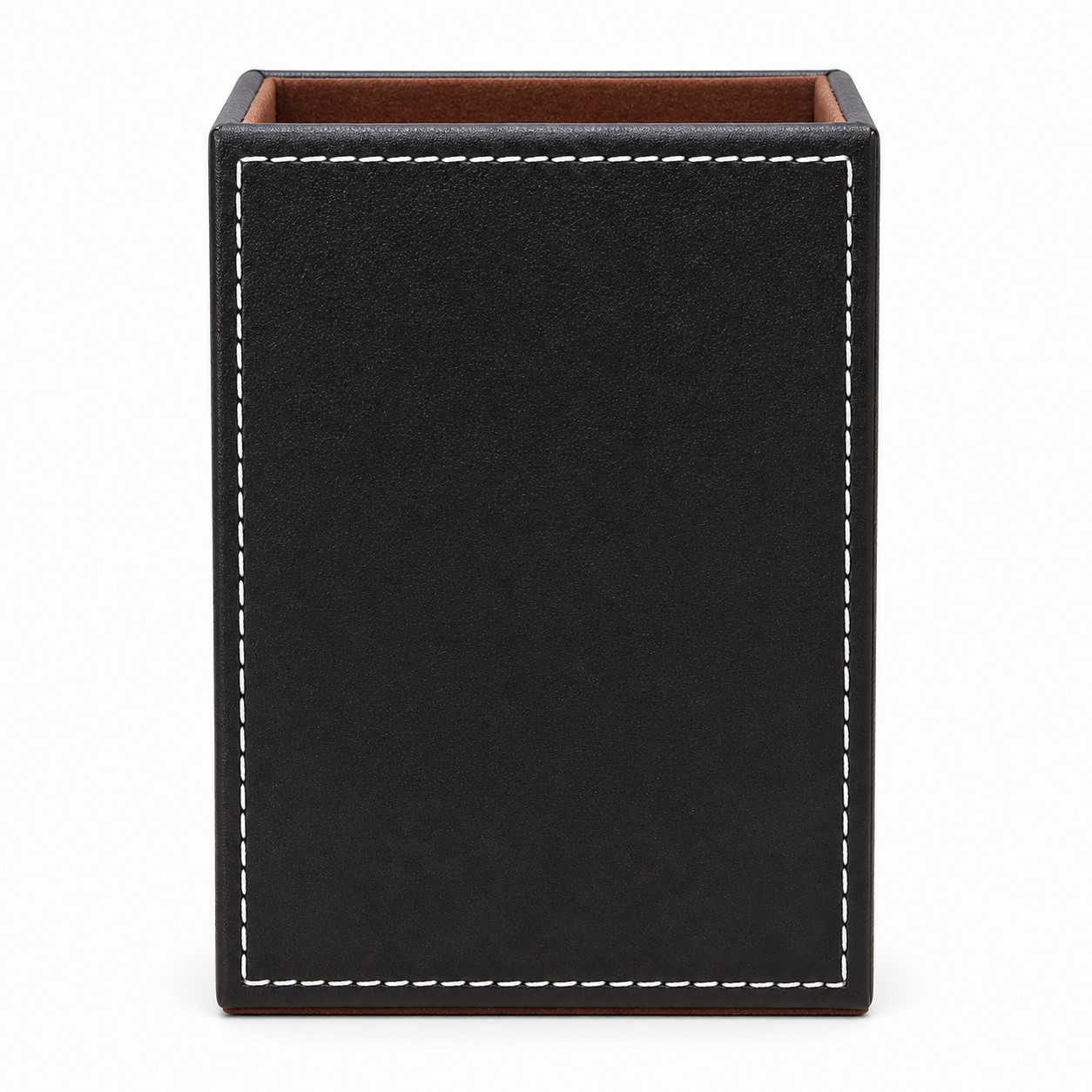 Square Leatherette Pen And Pencil Holder — view 2
