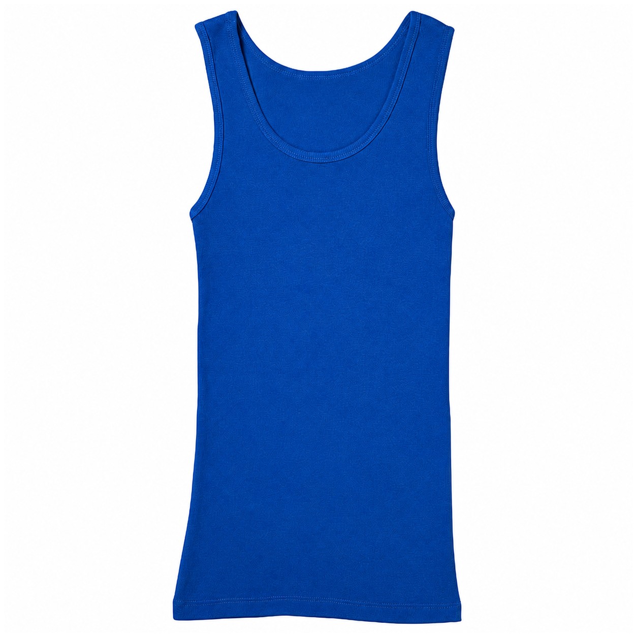 Ladies Baby Rib Sleeveless Cotton Tank — Blue