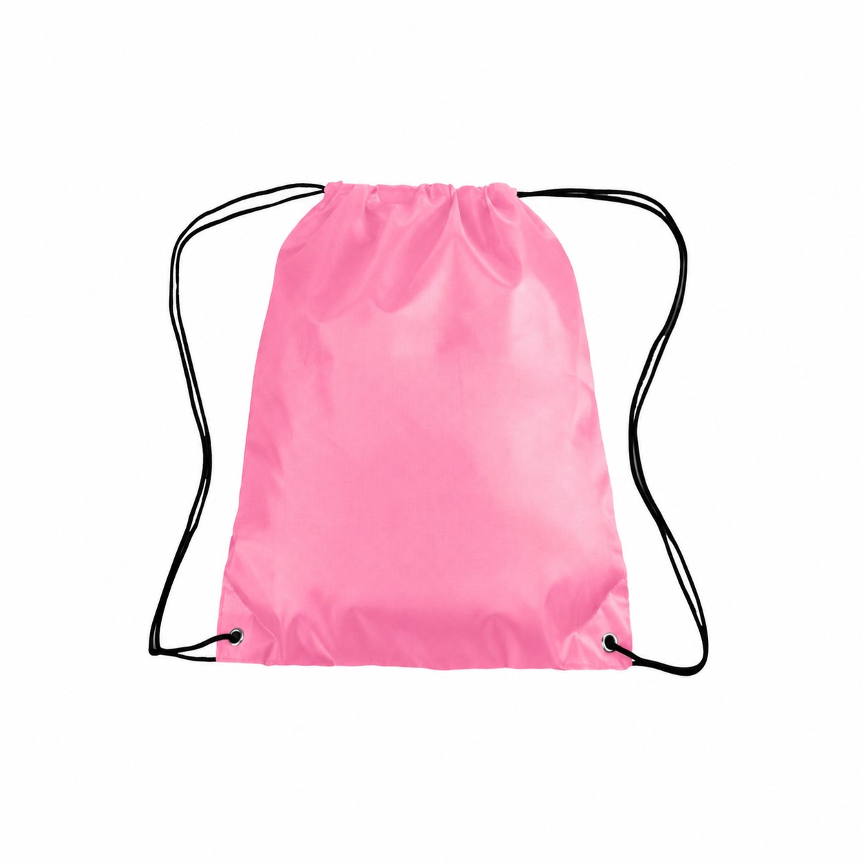210D Polyester Classic Drawstring Bag — Pink