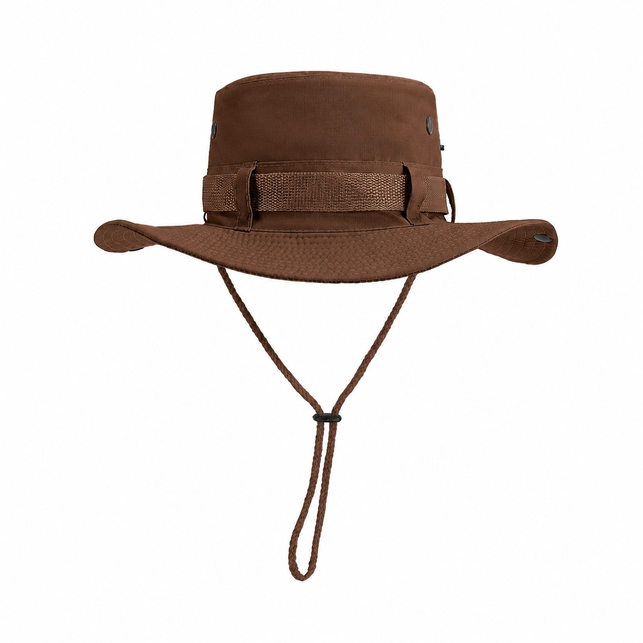 Cotton-Polyester Boonie Bucket Hat — Brown