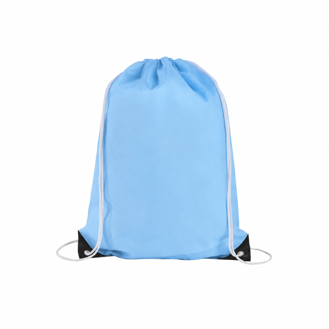 210D Polyester 14" Drawstring Bag — Light Blue