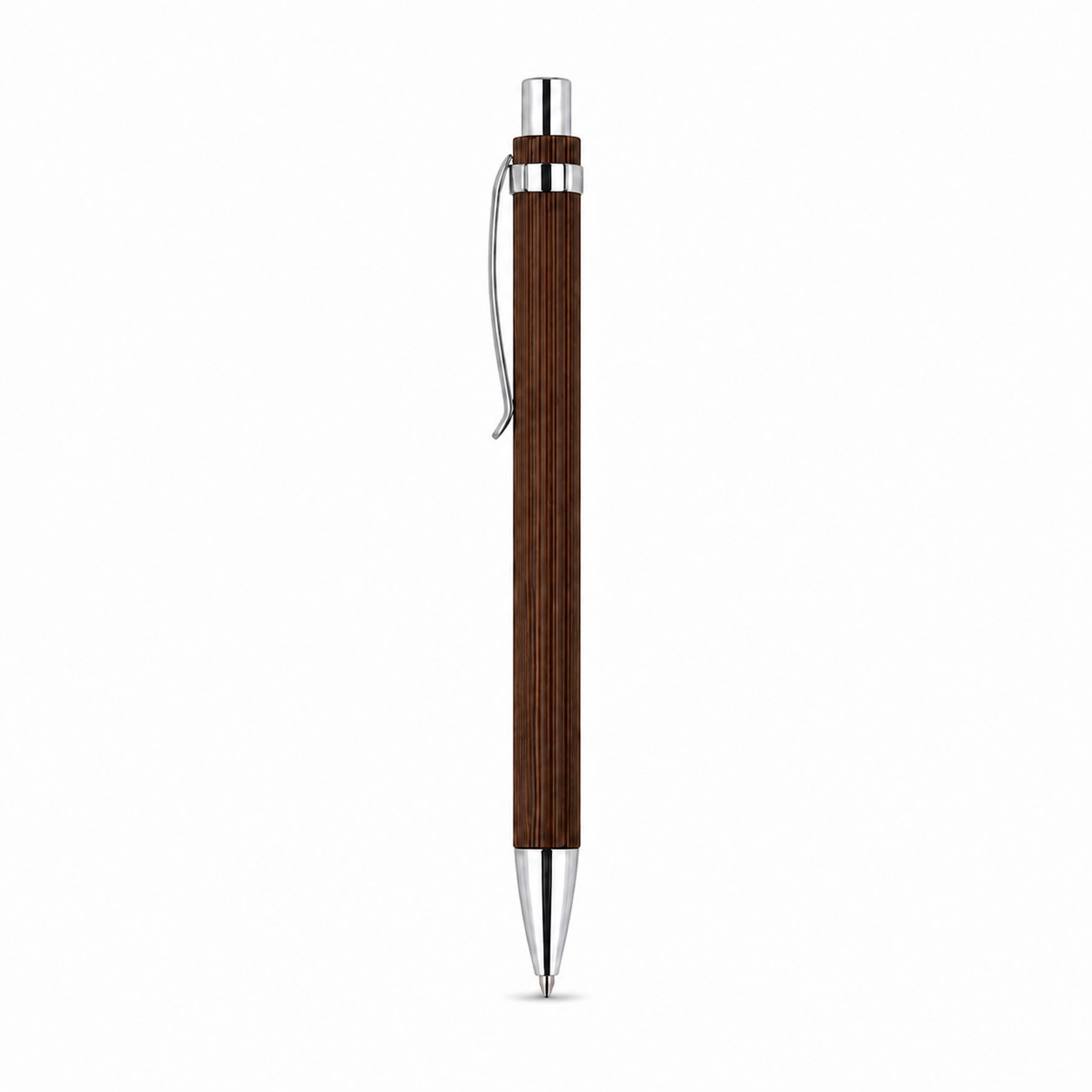 Bamboo Barrel Retractable Ballpoint Pen — view 2