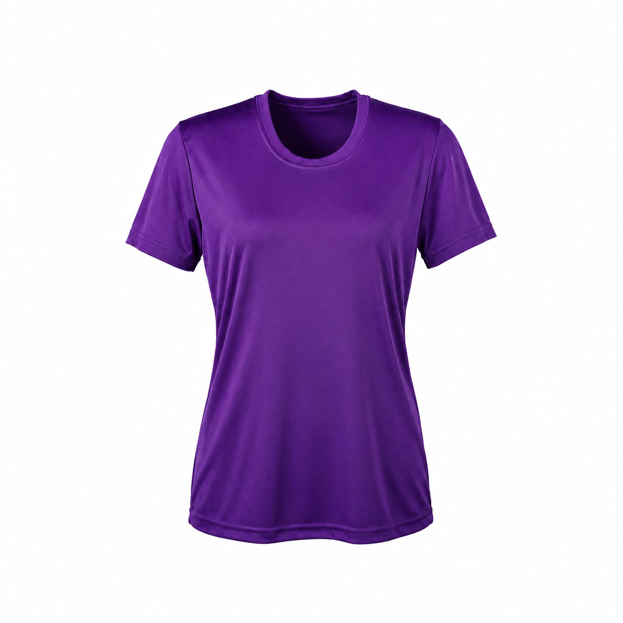 Ladies Polyester Athletic T-Shirt — Purple