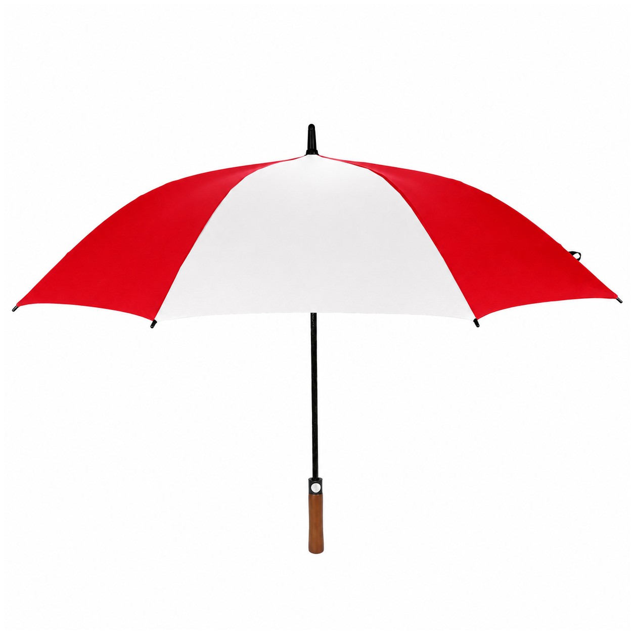 Auto Open Wood Handle Umbrella — Red