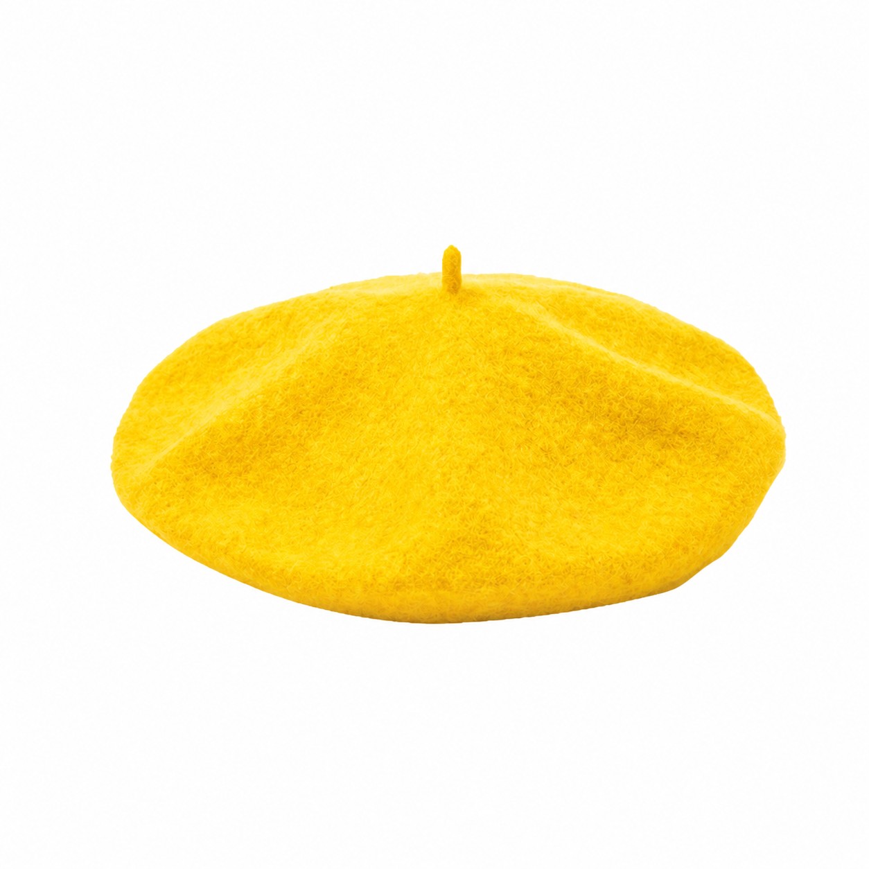 Polyester Vintage Beret Painter Hat — Bright Yellow