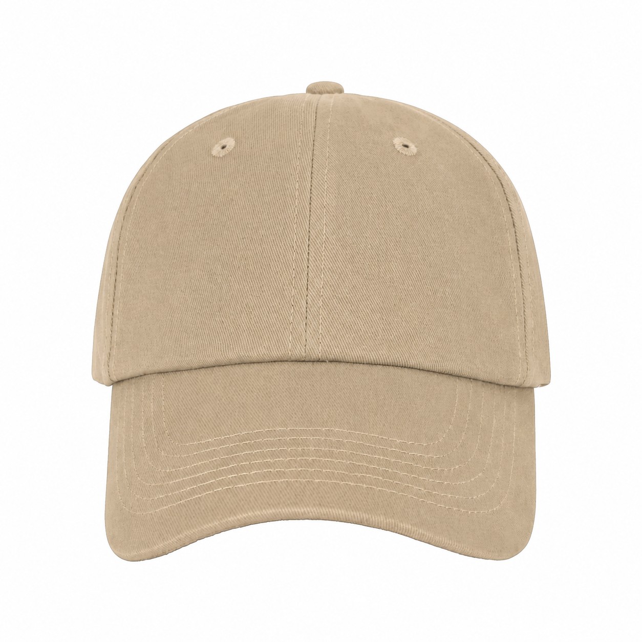 Brushed Cotton Twill Dad Cap — Khaki Beige