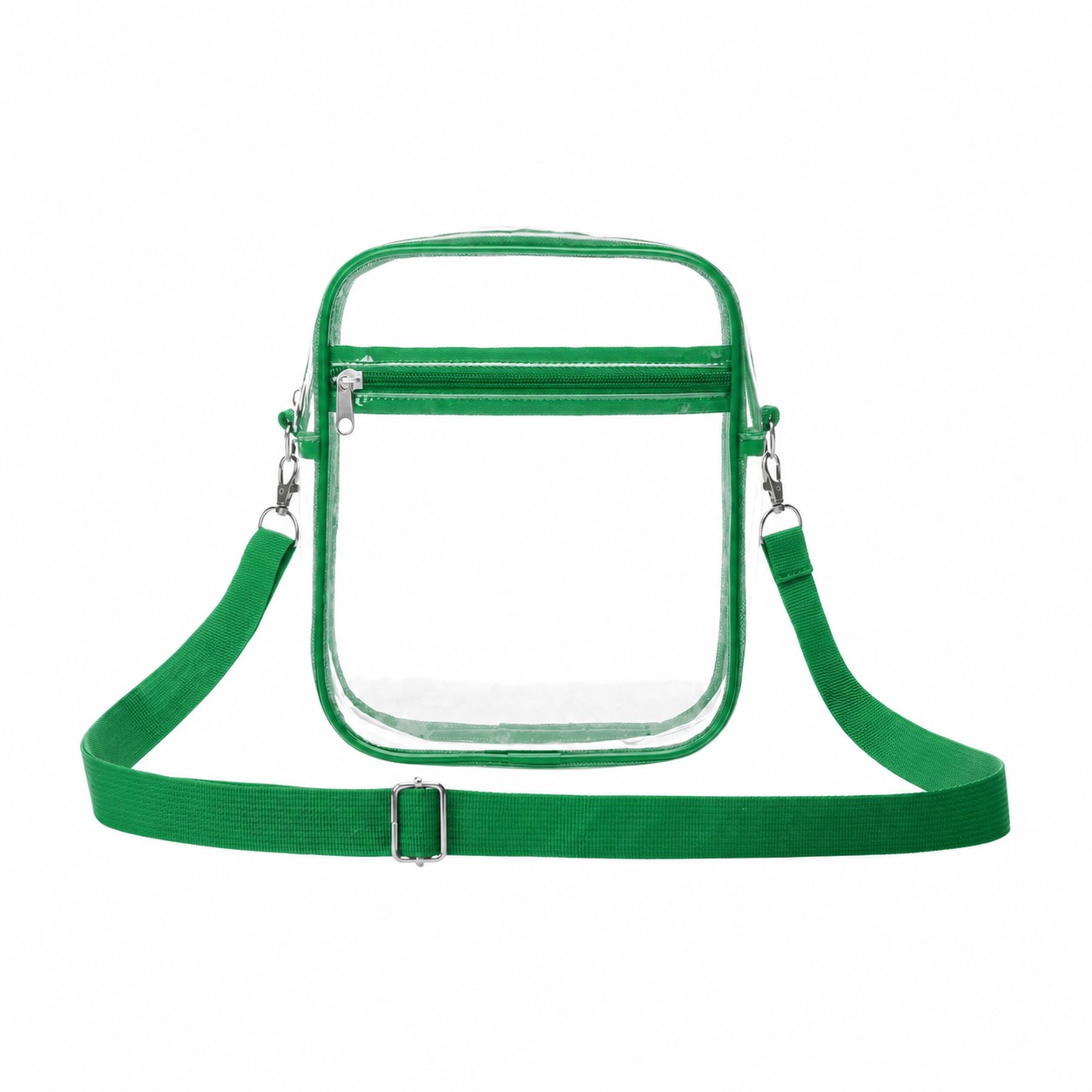 Clear PVC Crossbody Sling Bag — Clear White/Green