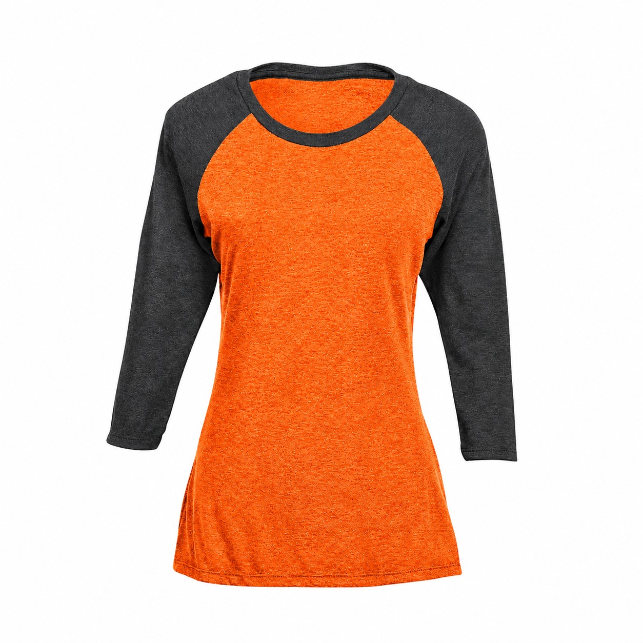 Ladies Tri Blend Raglan Baseball Tee — Orange