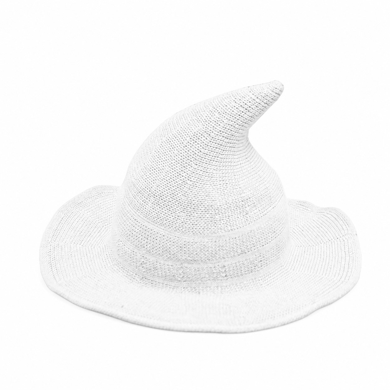 Foldable Polyester Wizard Costume Hat — White