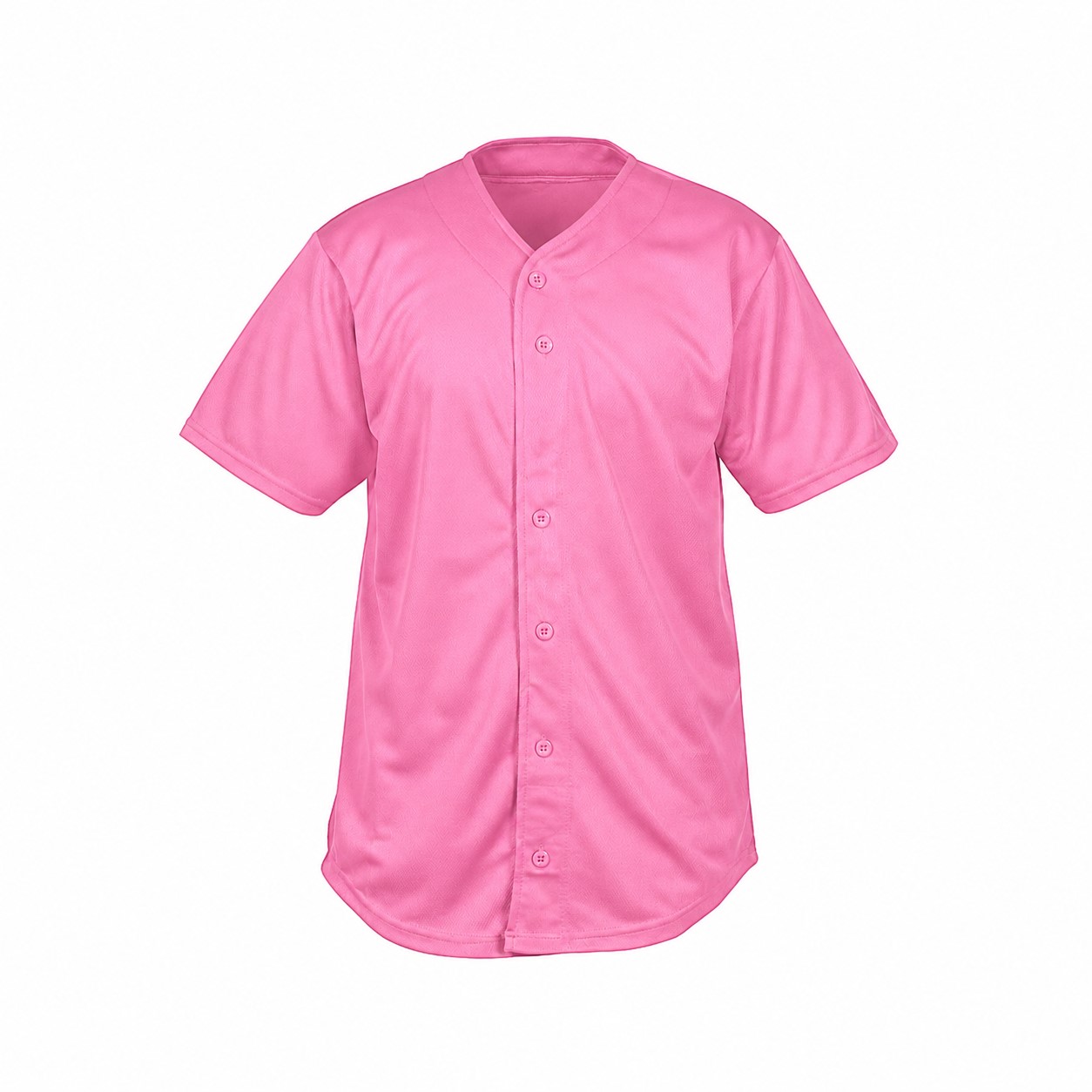 Mesh Full Button Baseball Jersey — Pink