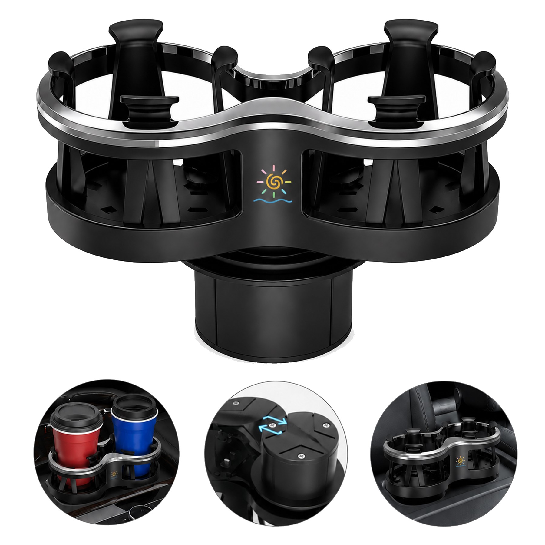 Car Drink Caddy With Dual Cup Bays