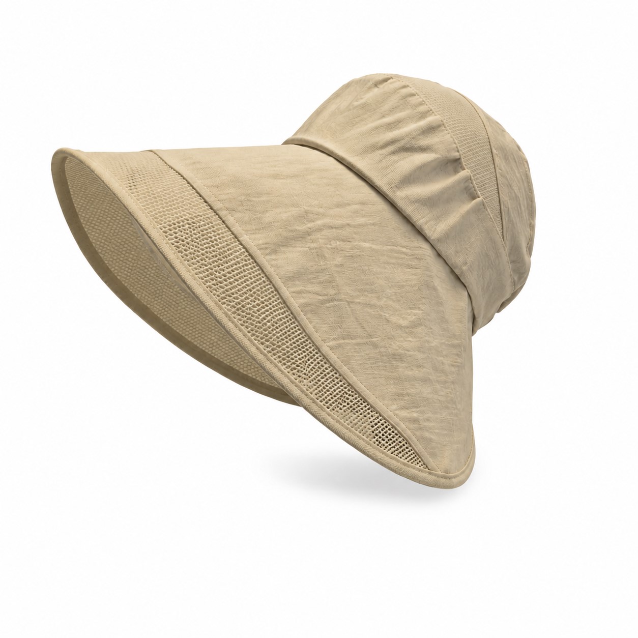 Polyester Half Top Shade Visor — Khaki Beige