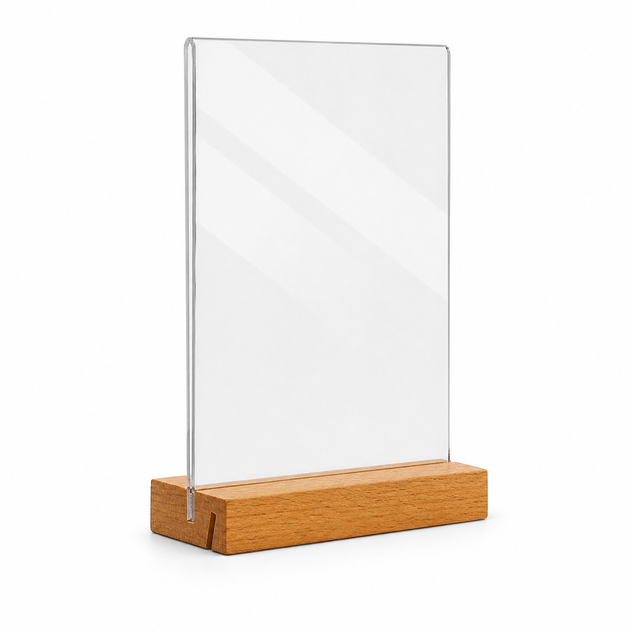 Pine Wood Acrylic Tabletop Sign Holder — view 2