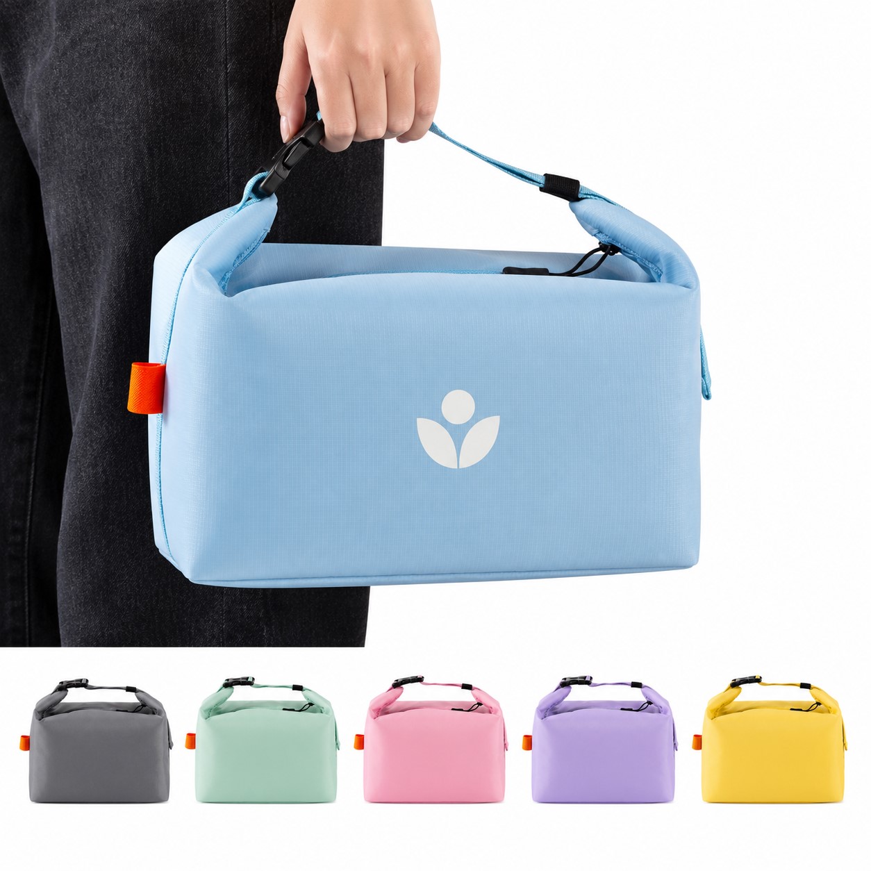 Collapsible Oxford Insulated Lunch Bag With Zipper Closure