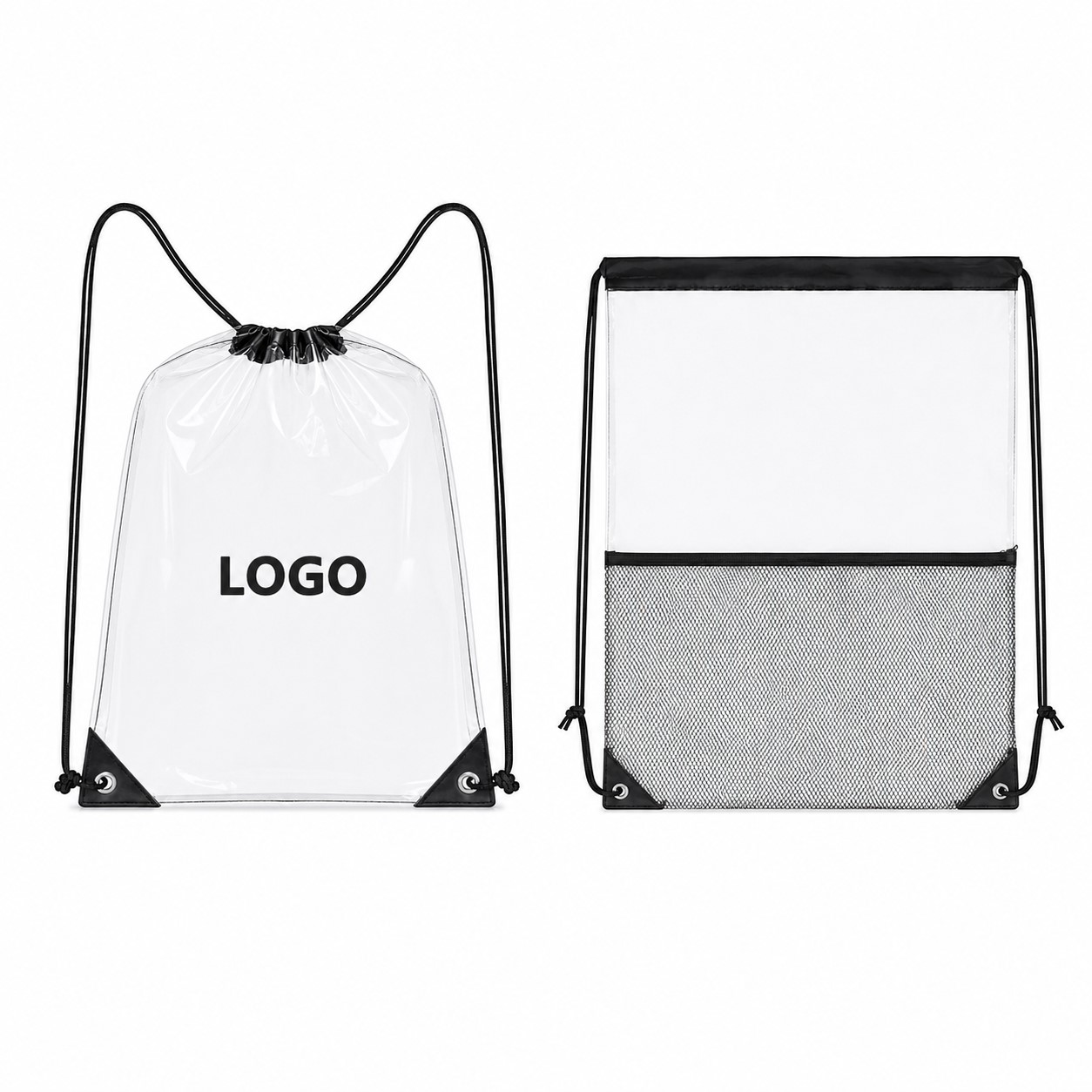 Clear PVC Drawstring Sports Backpack
