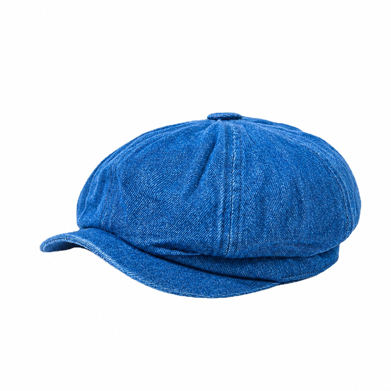 Denim Look Octagonal Beret Cap — Blue