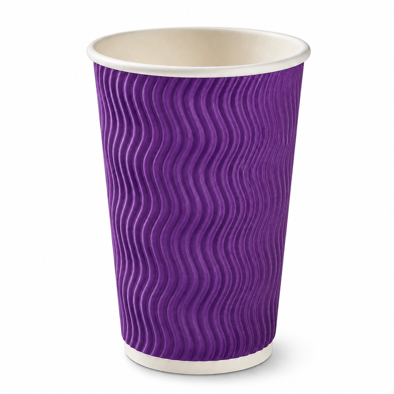 Insulated Ripple Paper Drink Cup — Purple