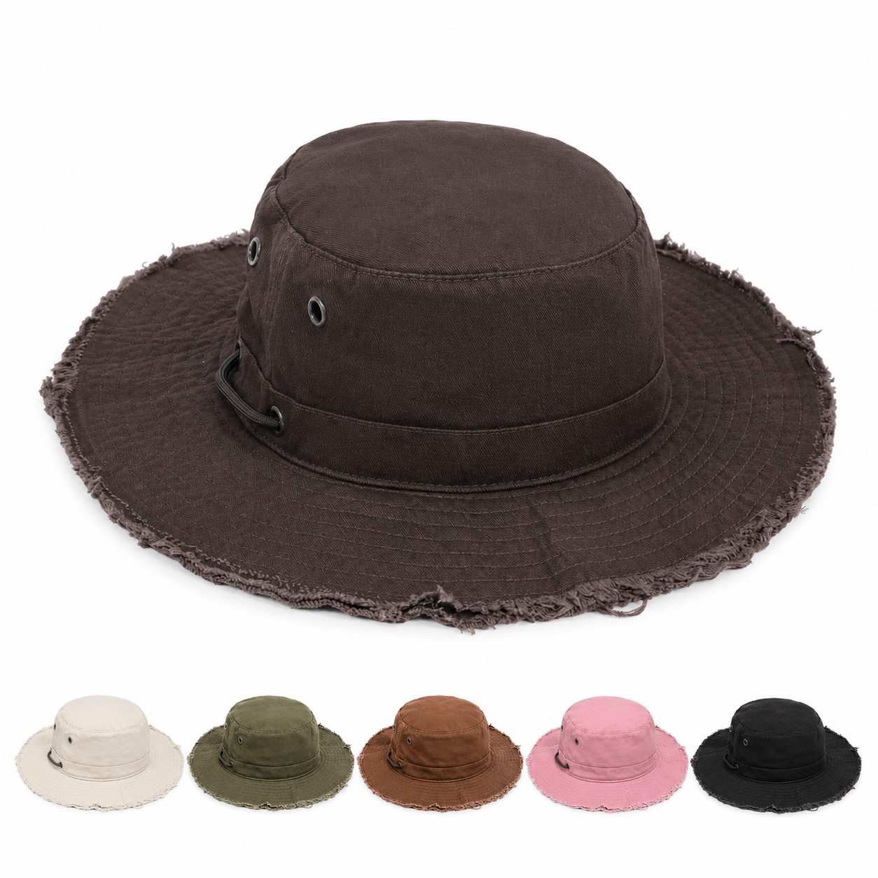 Cotton Frayed Boonie Sun Hat