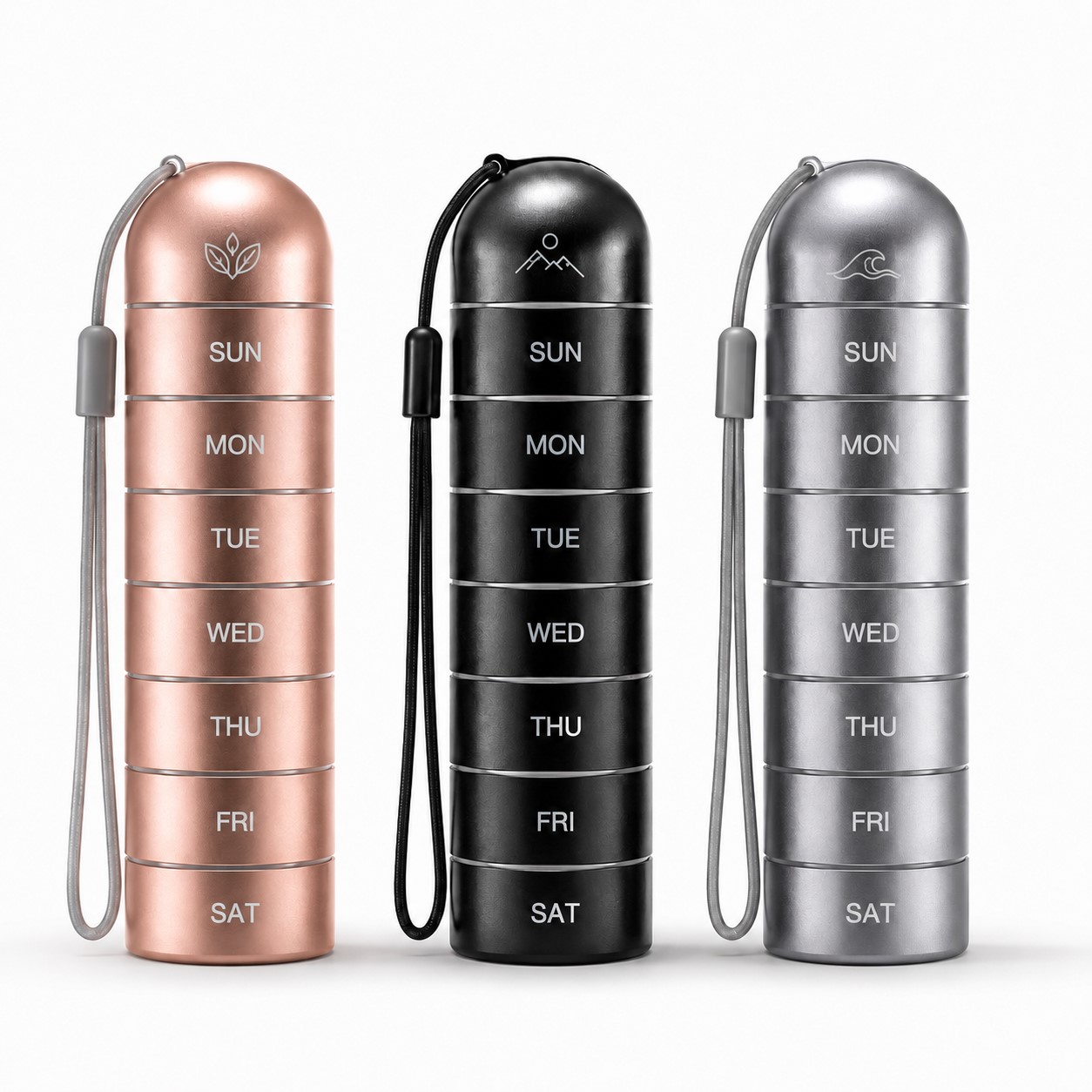 Seven Tier Aluminum Weekly Pill Organizer