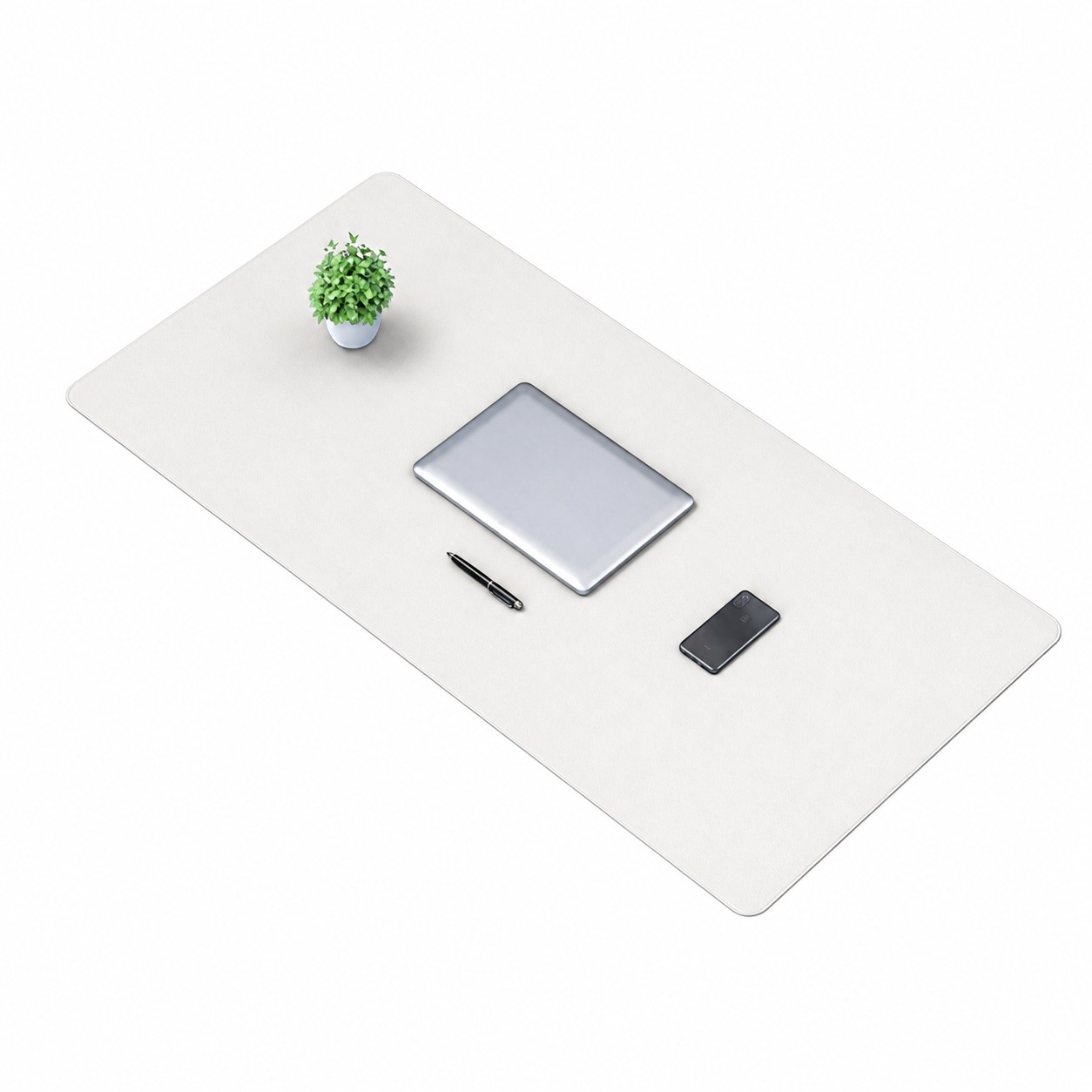 Leather Extended Mouse Pad — White