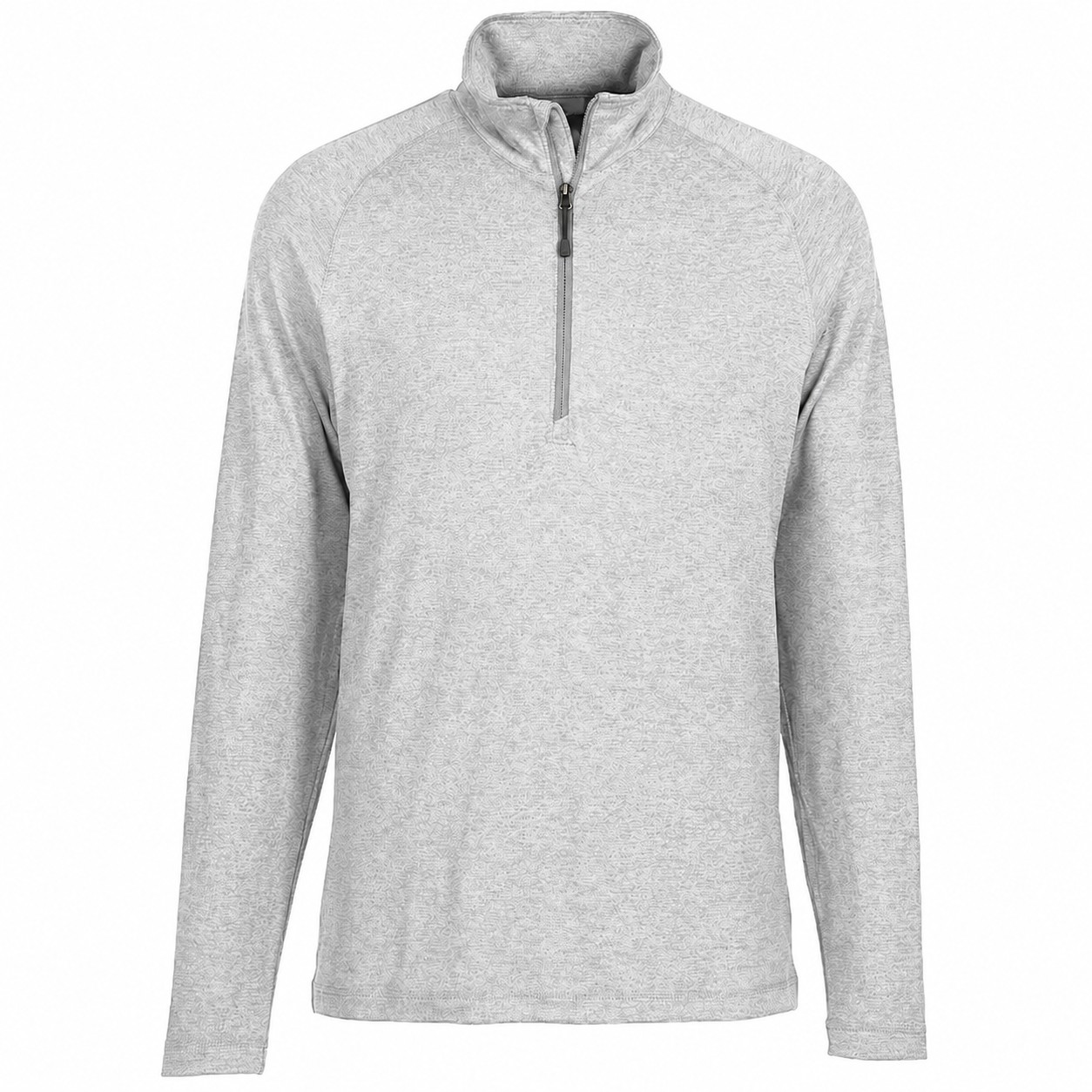 Cotton Pocket Quarter Zip Shirt — Silver