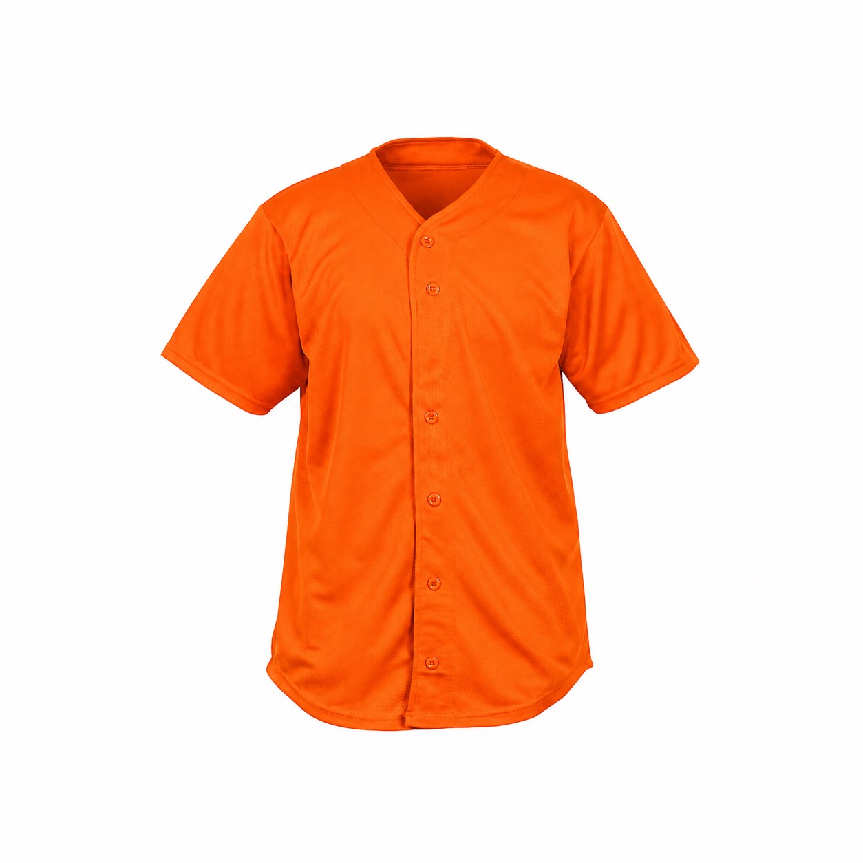 Mesh Full Button Baseball Jersey — Orange
