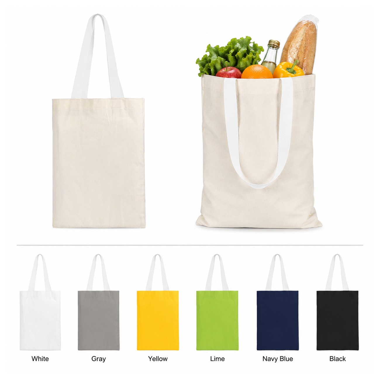 Cotton White Tote Bag