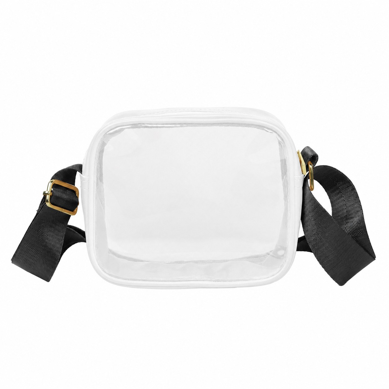 PVC Zippered Storage Crossbody Sling Bag — White