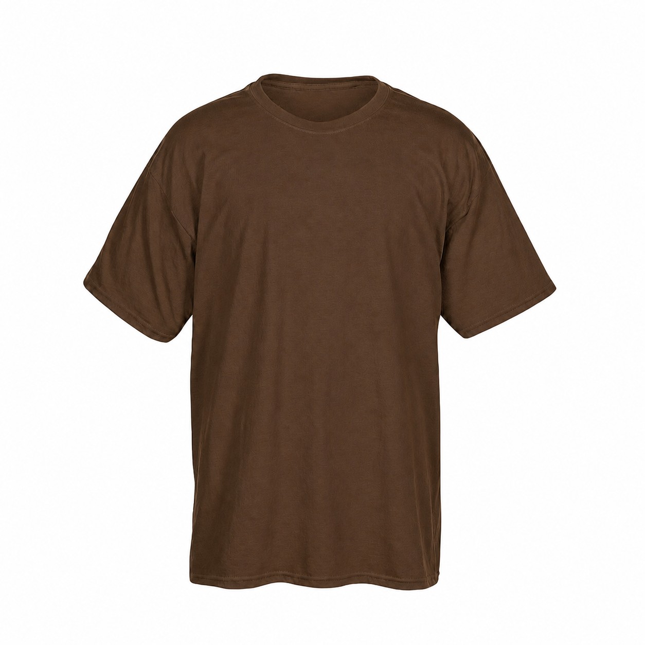 Cotton-Polyester Blend Crewneck T-Shirt — Brown