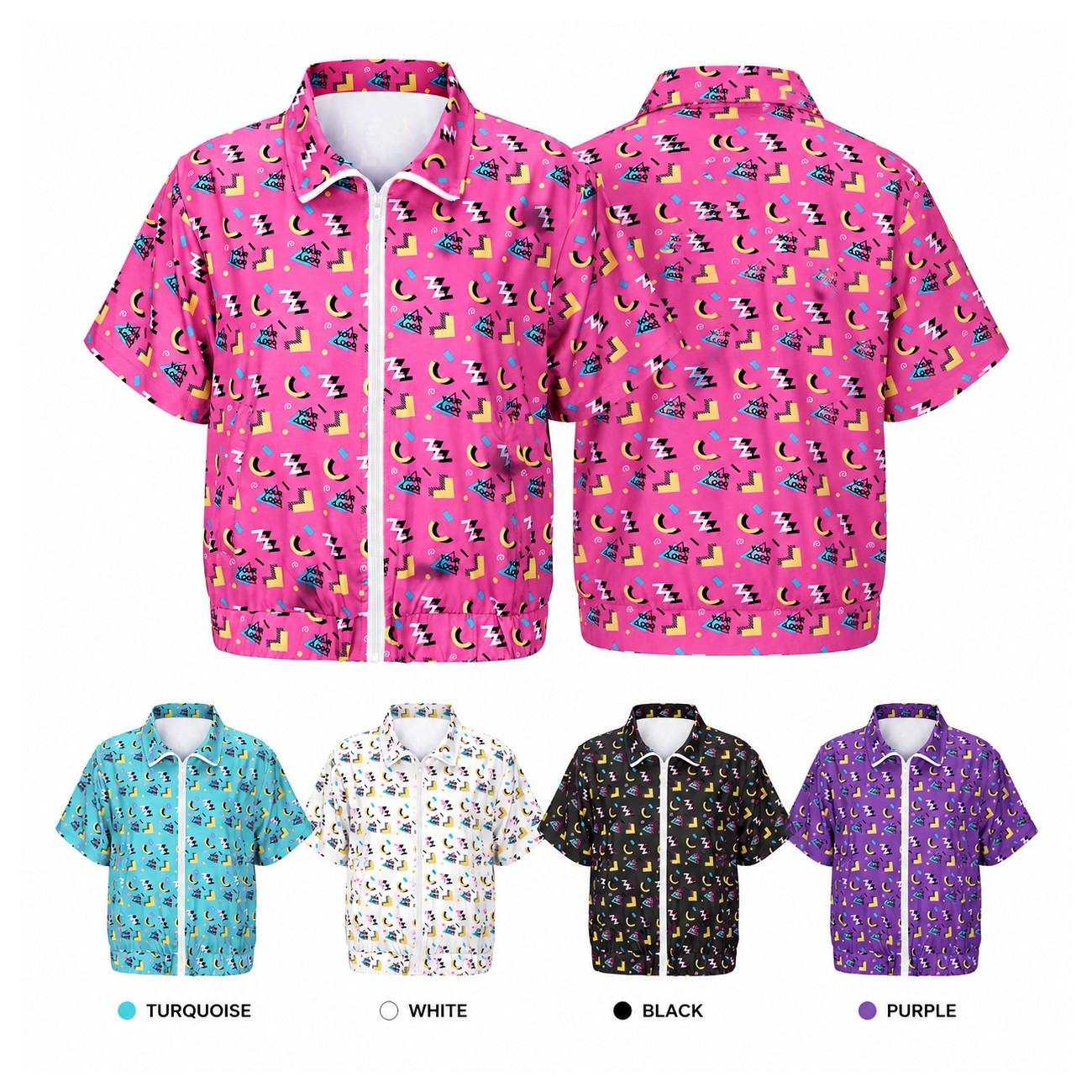 Retro Short Sleeve Zip Jacket