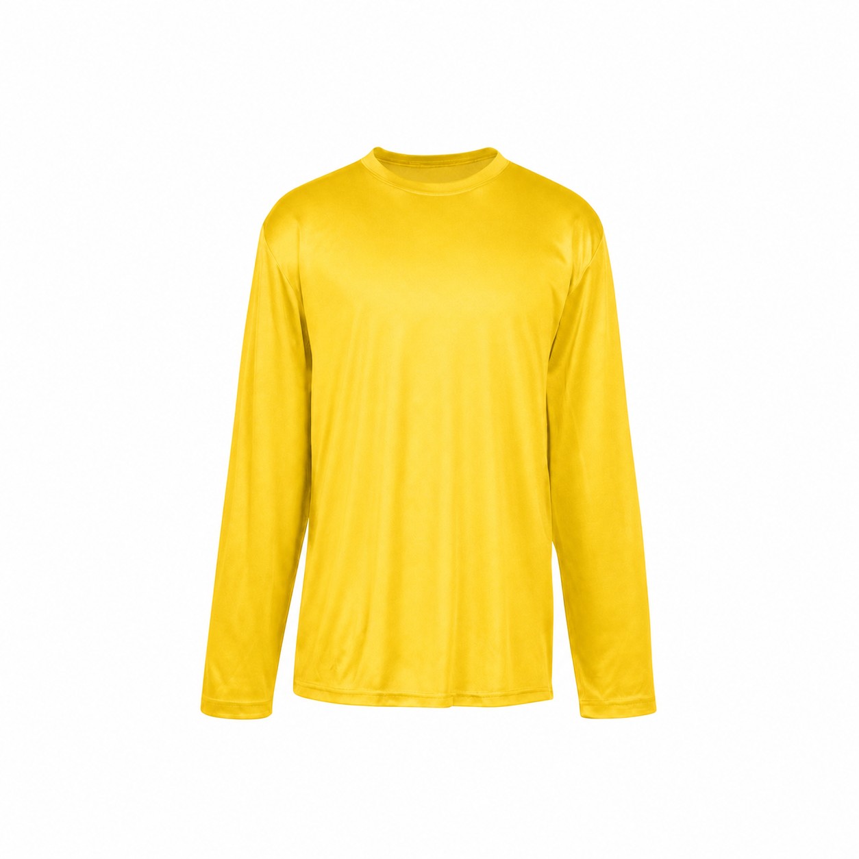Men's Polyester Long Sleeve Performance Shirt — Yellow