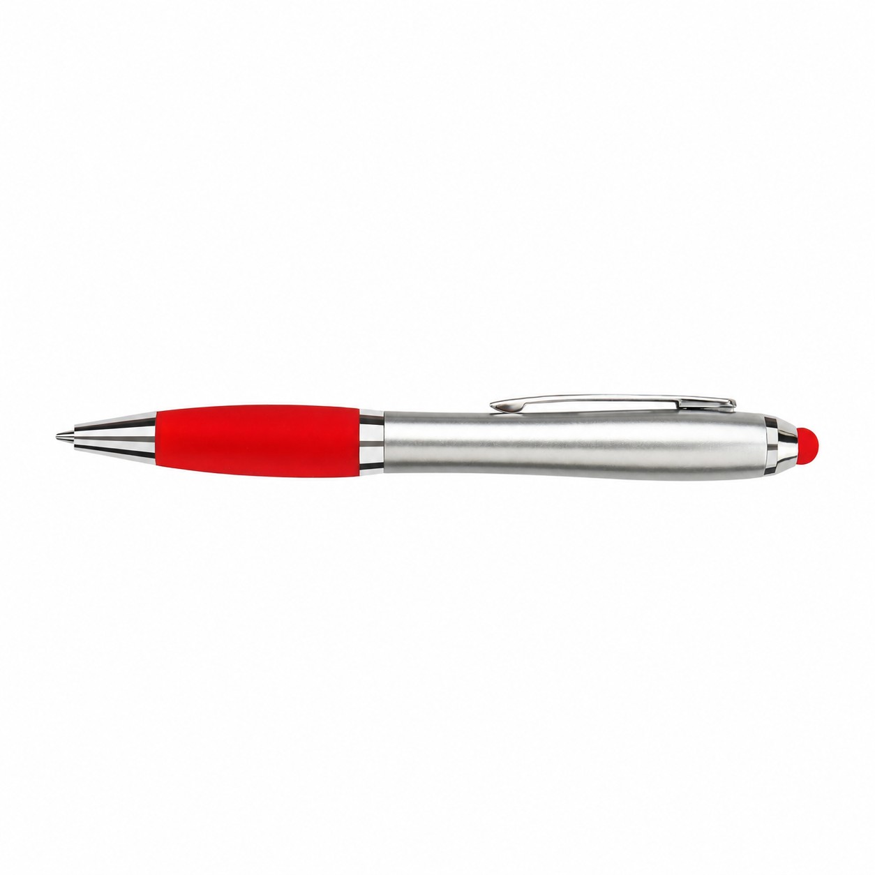 Soft Grip Stylus Twist Pen — Red