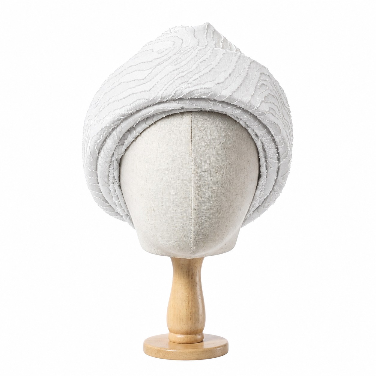 Velvet Textured Headband Wrap — White
