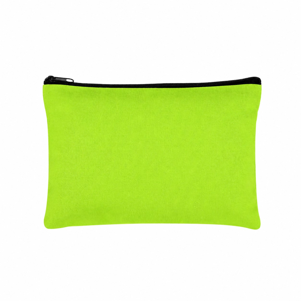Canvas Zippered Storage Travel Pouch — Lime Green