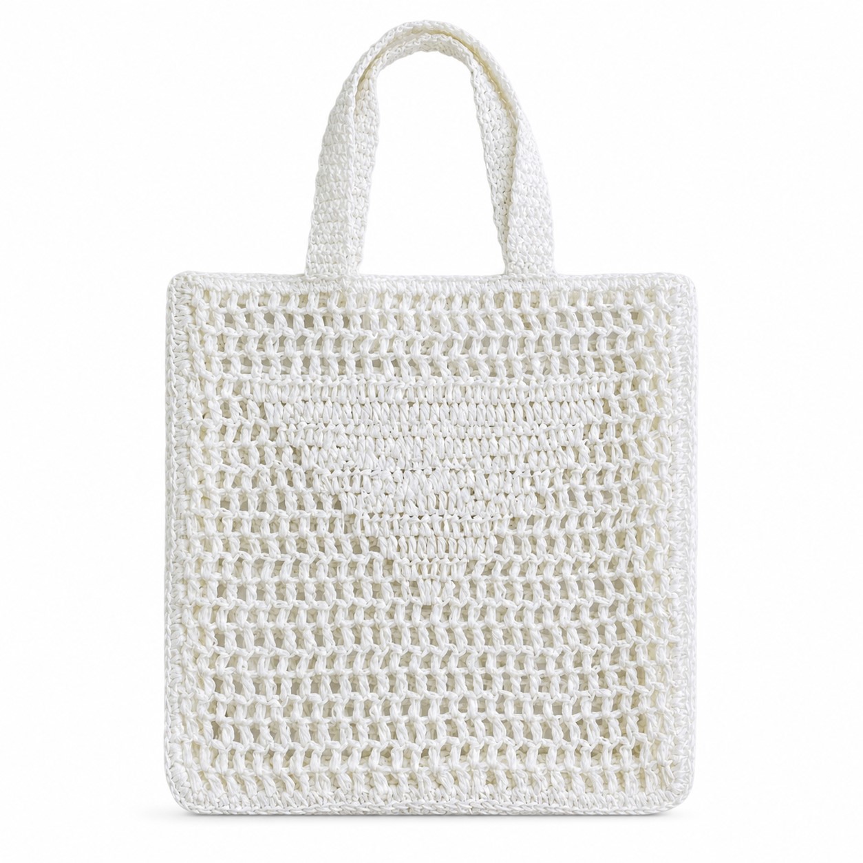 Polyester Straw Look Open Weave Tote — view 2