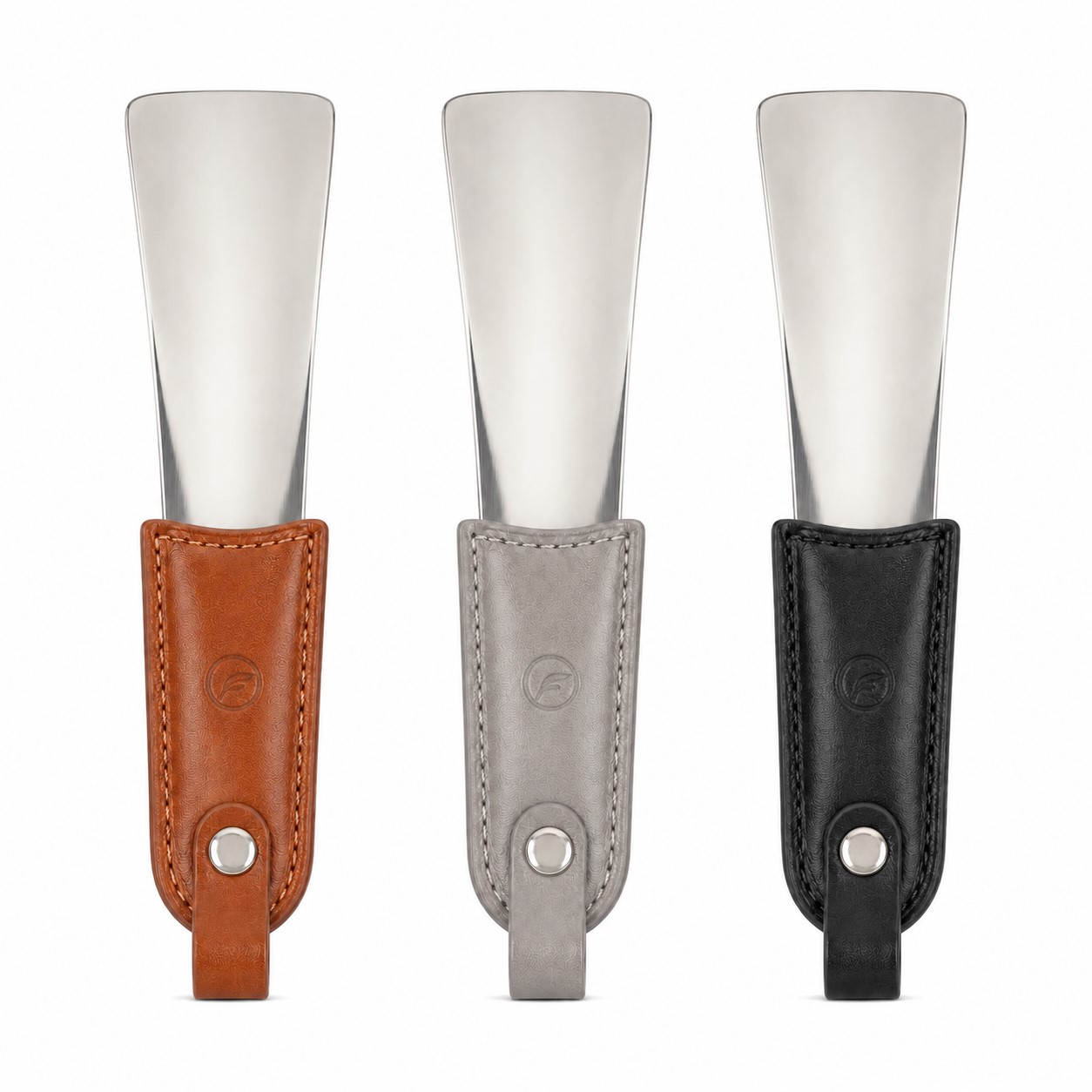 Stainless Steel Shoe Horn With Leather Sleeve