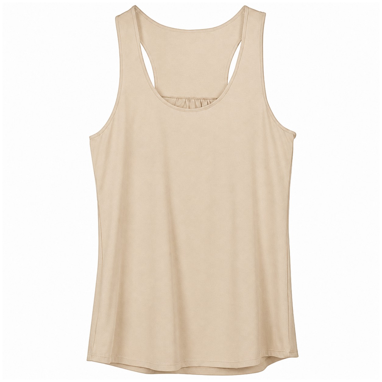 Ladies' Cotton Racerback Tank Top — Beige